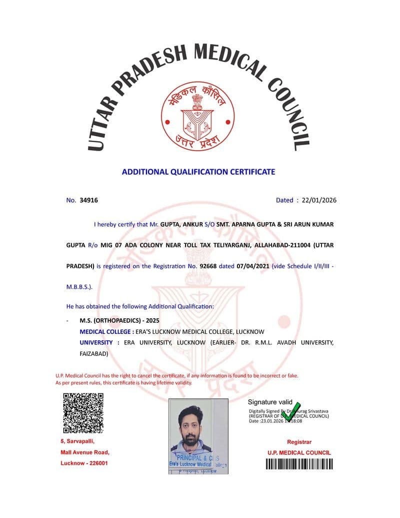 Dr. Ankur Gupta - Certificate 1