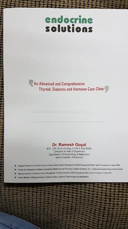 Dr Ramesh Goyal MD DM ENDO(AIIMS NEW DELHI) Dr Ramesh Goyal MD DM ENDO(AIIMS NEW DELHI)
