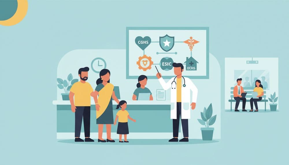 Government Health Schemes in India: CGHS, Ayushman Bharat, ESIC & ECHS Government Health Schemes in India: CGHS, Ayushman Bharat, ESIC & ECHS