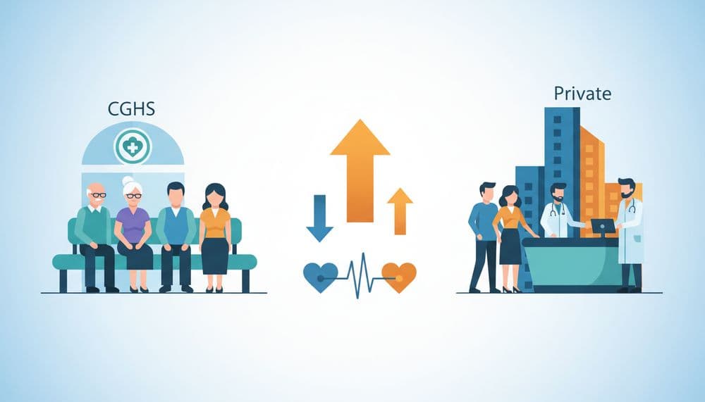 Heart Bypass (CABG) Cost: CGHS vs Private (North India) Heart Bypass (CABG) Cost: CGHS vs Private (North India)