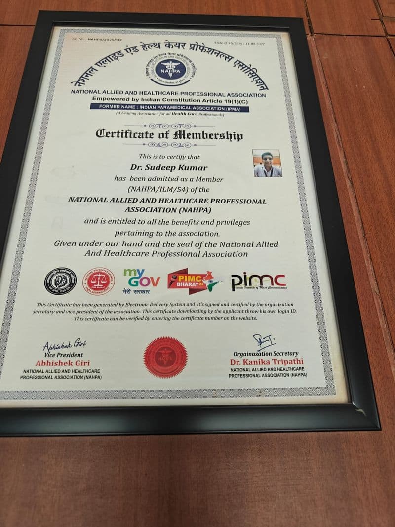 Dr Sudeep - Certificate 1 Dr Sudeep - Certificate 1
